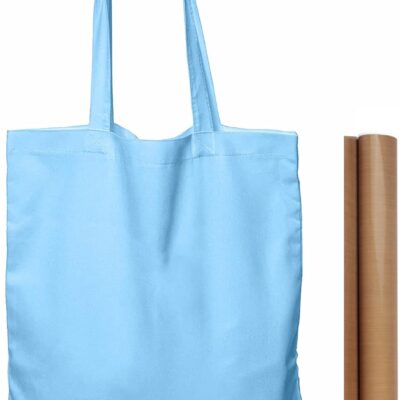 Baby Blue Cotton Tote Bags Light Weight