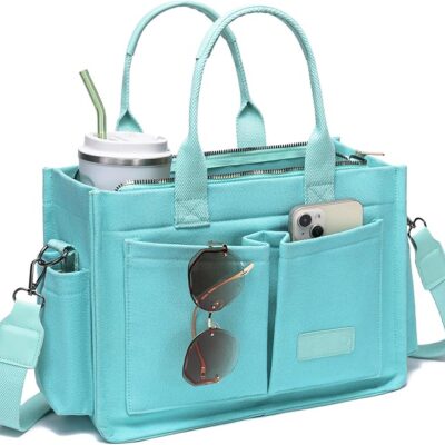 Canvas Tote Bag for Women Blue Color